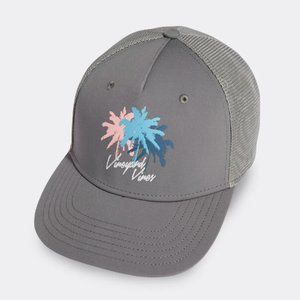 Vineyard Vines Palms Logo Performance Trucker Hat (Grey) (Snapback)